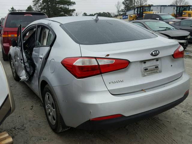 KNAFK4A62F5393359 - 2015 KIA FORTE LX SILVER photo 3