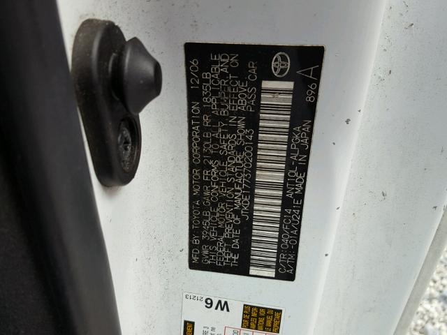 JTKDE177370200143 - 2007 TOYOTA SCION TC 白色 照片 10