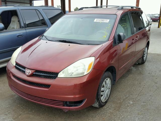 5TDZA23C24S203562 - 2004 TOYOTA SIENNA CE RED photo 2