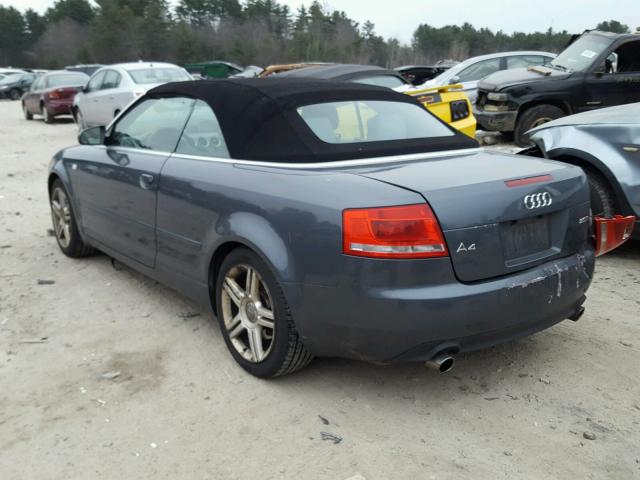 WAUAF48H07K026534 - 2007 AUDI A4 2.0T CA BLUE photo 3