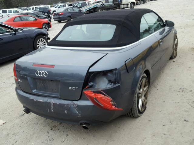 WAUAF48H07K026534 - 2007 AUDI A4 2.0T CA BLUE photo 4