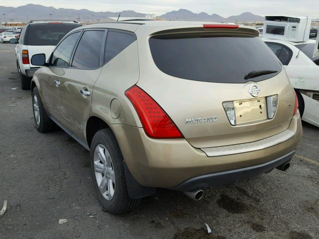 JN8AZ08T86W429583 - 2006 NISSAN MURANO SL GOLD photo 3