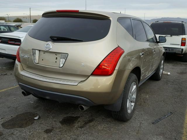 JN8AZ08T86W429583 - 2006 NISSAN MURANO SL GOLD photo 4