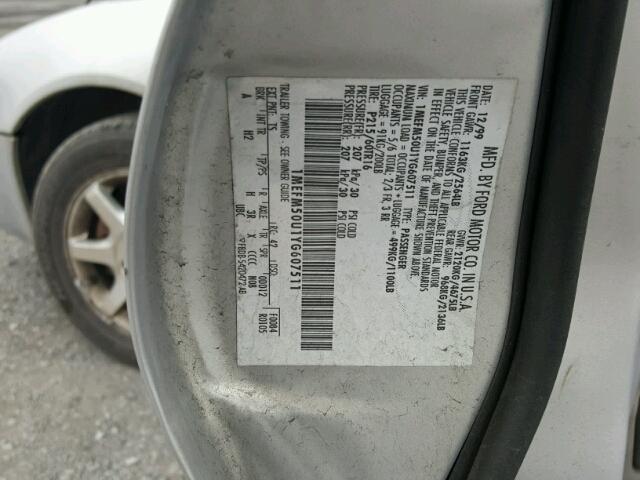 1MEFM50U1YG607511 - 2000 MERCURY SABLE GS GRAY photo 10