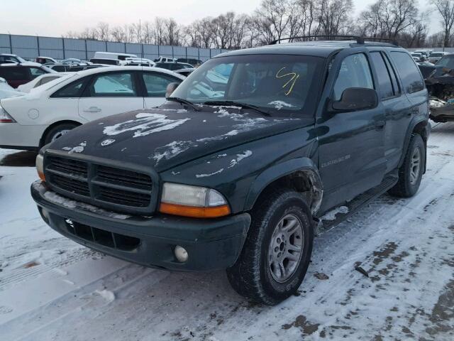 1B4HS28N11F645034 - 2001 DODGE DURANGO GREEN photo 2