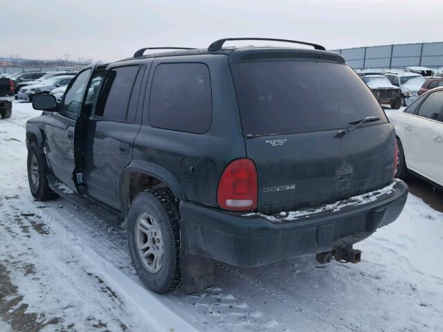 1B4HS28N11F645034 - 2001 DODGE DURANGO GREEN photo 3