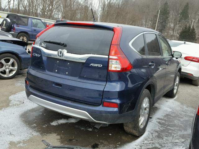 2HKRM4H50FH662238 - 2015 HONDA CR-V EX BLUE photo 4