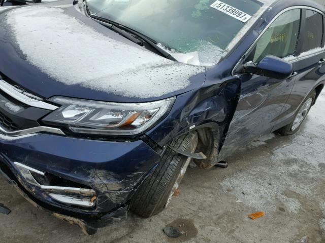 2HKRM4H50FH662238 - 2015 HONDA CR-V EX BLUE photo 9