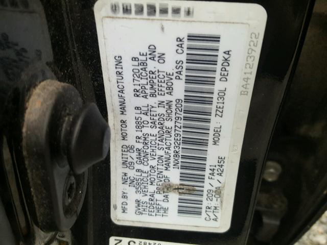 1NXBR32E97Z797209 - 2007 TOYOTA COROLLA CE BLACK photo 10