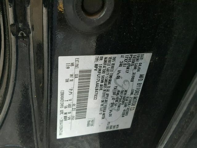 1FMFU17L44LB47832 - 2004 FORD EXPEDITION BLACK photo 10