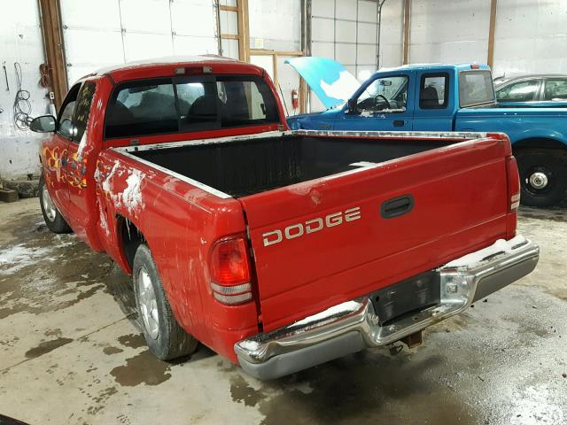 1B7GL22X5WS617998 - 1998 DODGE DAKOTA RED photo 3