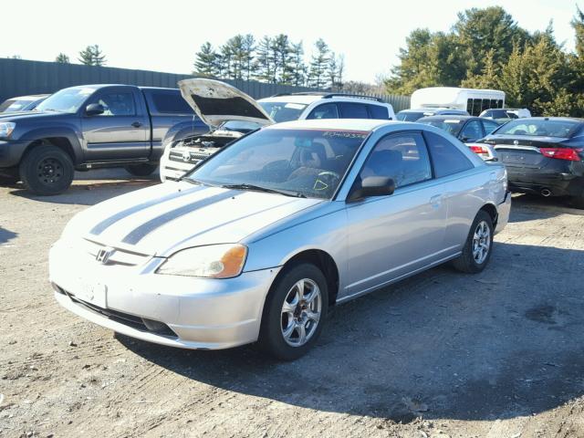 1HGEM22582L070914 - 2002 HONDA CIVIC LX SILVER photo 2