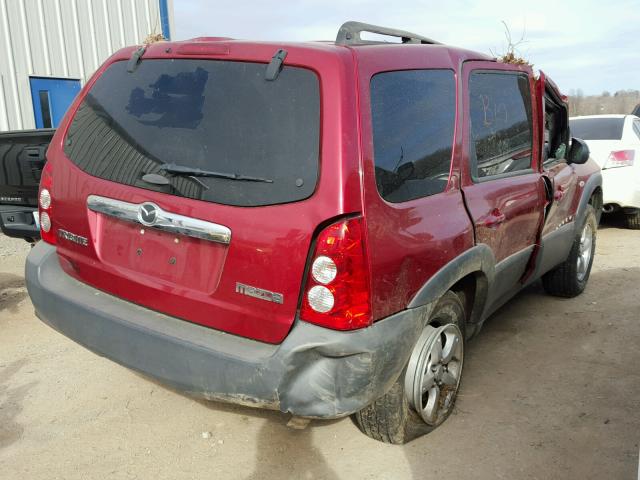 4F2YZ02Z25KM44500 - 2005 MAZDA TRIBUTE I RED photo 4