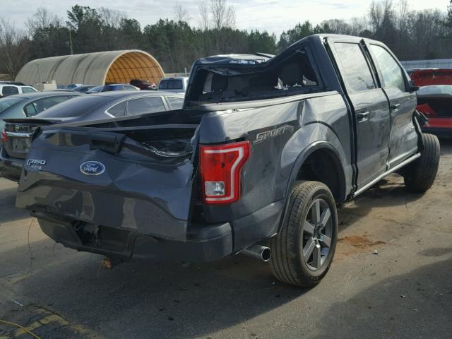 1FTEW1CP1GFB19203 - 2016 FORD F150 SUPER GRAY photo 4