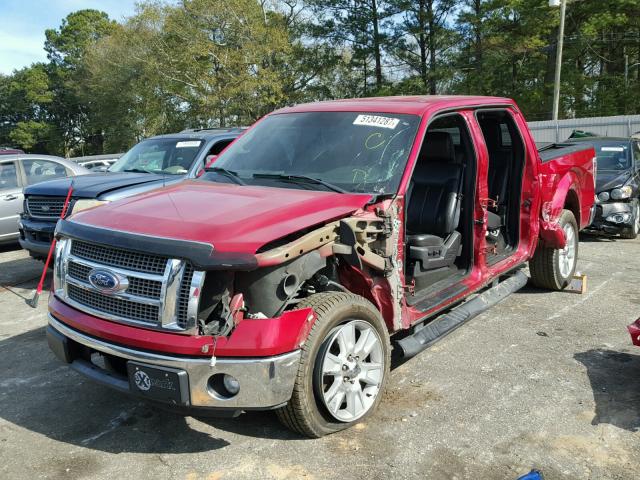 1FTFW1CT8BFC37694 - 2011 FORD F150 SUPER RED photo 2