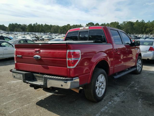 1FTFW1CT8BFC37694 - 2011 FORD F150 SUPER RED photo 4