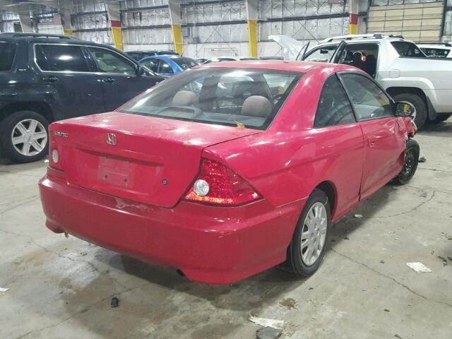 1HGEM22514L076086 - 2004 HONDA CIVIC LX RED photo 4