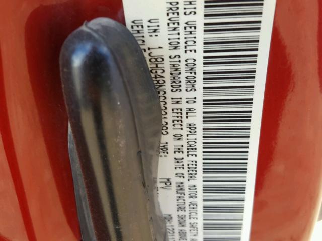 1J8HG48N66C231393 - 2006 JEEP COMMANDER RED photo 10