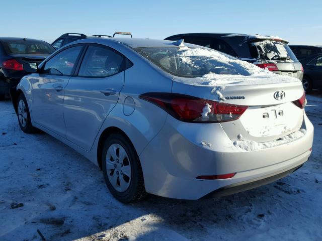 KMHDH4AE4GU516968 - 2016 HYUNDAI ELANTRA SE SILVER photo 3