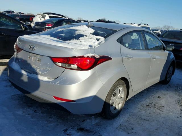 KMHDH4AE4GU516968 - 2016 HYUNDAI ELANTRA SE SILVER photo 4