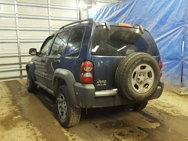 1J4GL48K96W200572 - 2006 JEEP LIBERTY SP BLUE photo 3