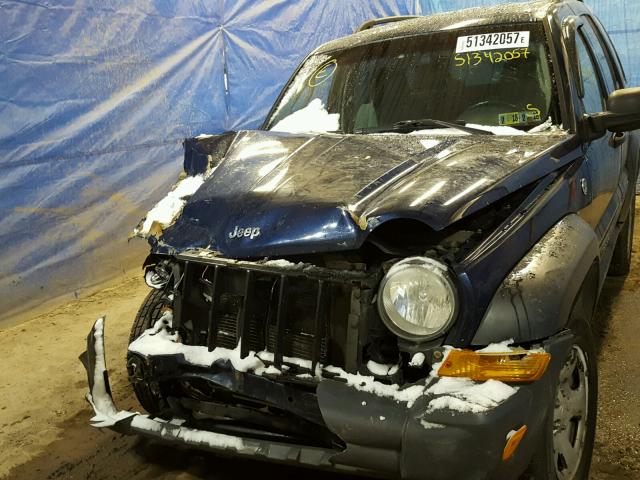 1J4GL48K96W200572 - 2006 JEEP LIBERTY SP BLUE photo 9