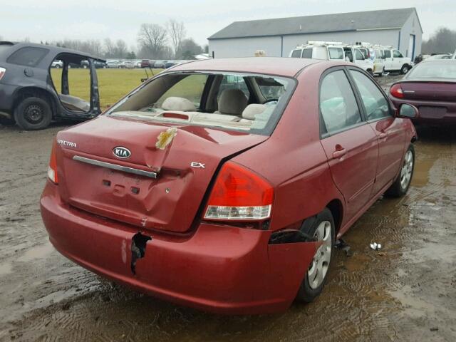 KNAFE222195652841 - 2009 KIA SPECTRA EX RED photo 4