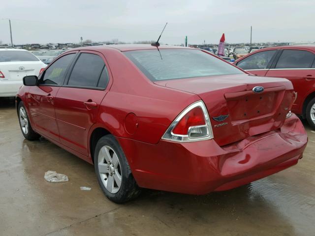 3FAHP07Z39R179267 - 2009 FORD FUSION SE RED photo 3