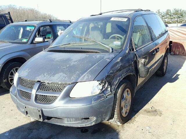 1B4GP25B32B656147 - 2002 DODGE CARAVAN SE GRAY photo 2