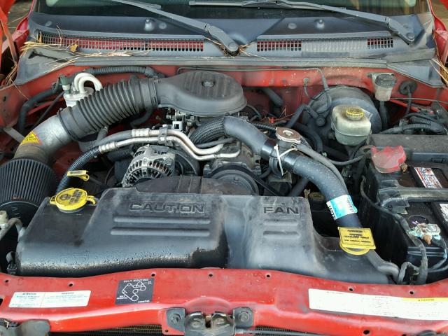 1B7GL22X41S306510 - 2001 DODGE DAKOTA RED photo 7