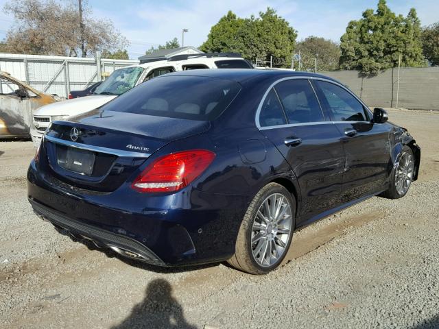 55SWF4KB8FU008838 - 2015 MERCEDES-BENZ C 300 4MAT BLUE photo 4