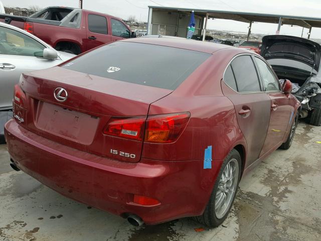 JTHBK262662013225 - 2006 LEXUS IS 250 MAROON photo 4