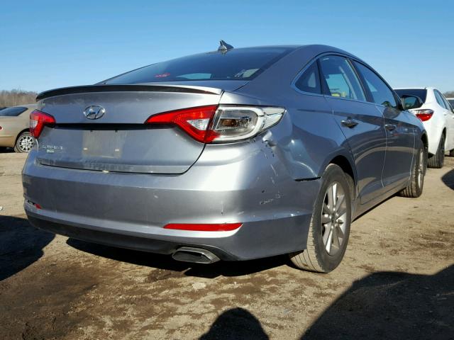 5NPE24AF6FH191168 - 2015 HYUNDAI SONATA SE SILVER photo 4