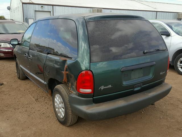 2P4FP2537XR465083 - 1999 PLYMOUTH VOYAGER GREEN photo 3