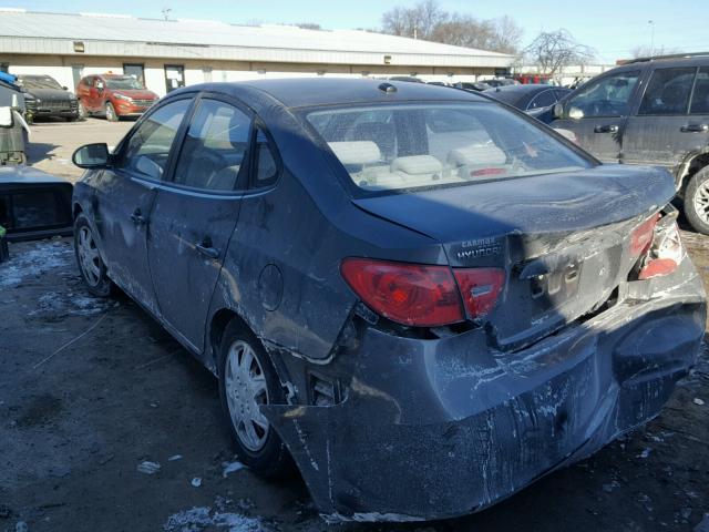 KMHDU46D27U250474 - 2007 HYUNDAI ELANTRA GL GRAY photo 3