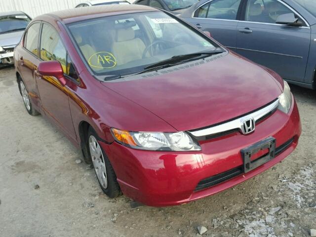 2HGFA16538H523232 - 2008 HONDA CIVIC LX BURGUNDY photo 1