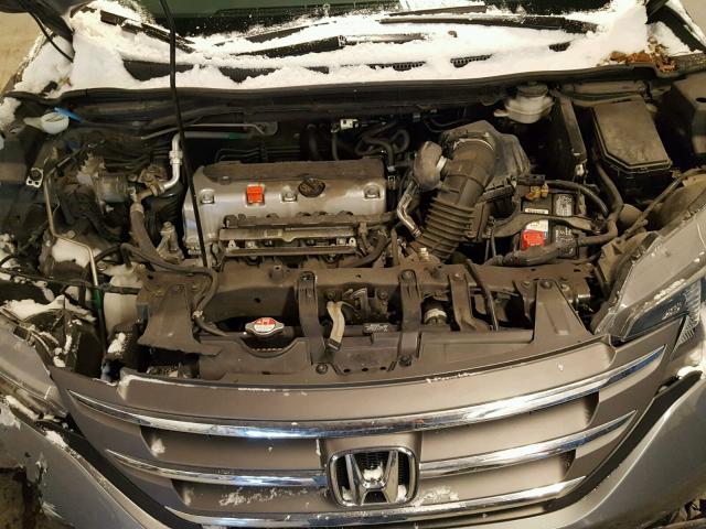 2HKRM4H58EH624707 - 2014 HONDA CR-V EX GRAY photo 7