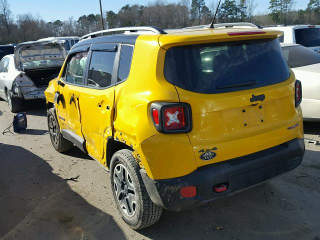 ZACCJBCT3GPC55869 - 2016 JEEP RENEGADE T YELLOW photo 3