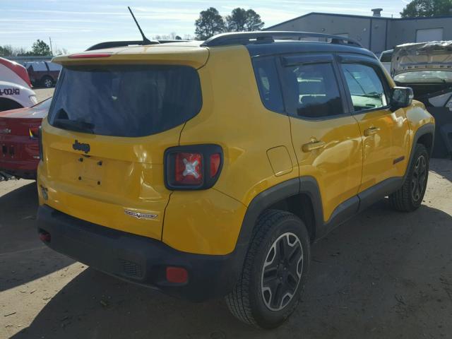 ZACCJBCT3GPC55869 - 2016 JEEP RENEGADE T YELLOW photo 4