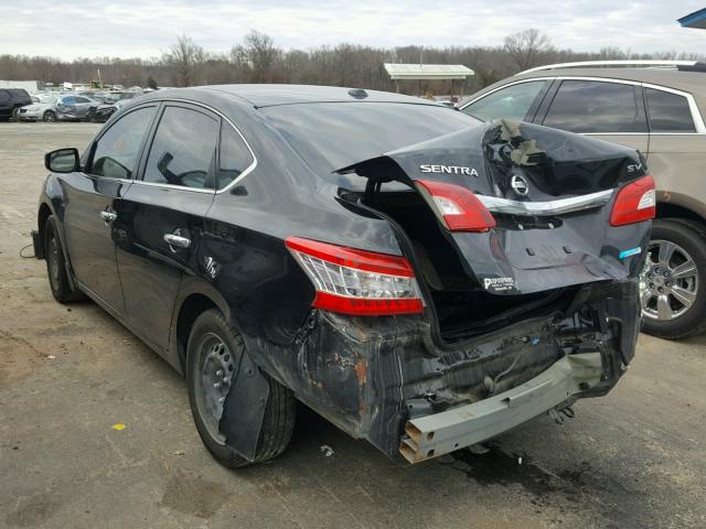 3N1AB7AP7DL788161 - 2013 NISSAN SENTRA S BLACK photo 3