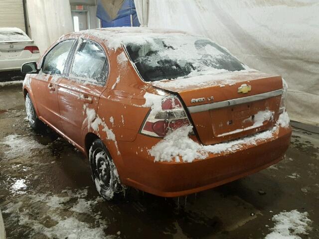 KL1TD56668B050709 - 2008 CHEVROLET AVEO BASE ORANGE photo 3