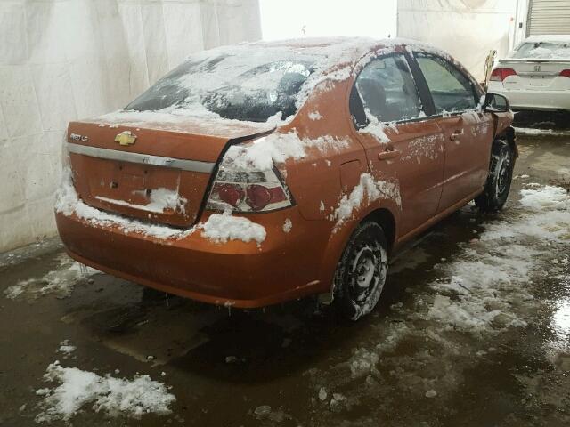 KL1TD56668B050709 - 2008 CHEVROLET AVEO BASE ORANGE photo 4