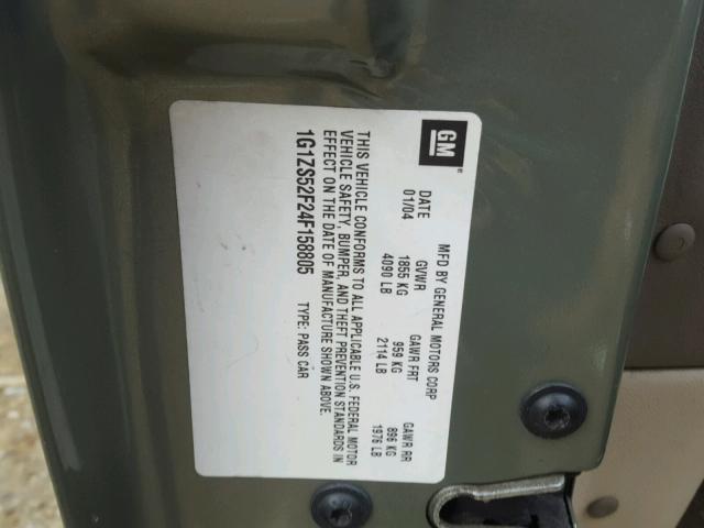 1G1ZS52F24F158805 - 2004 CHEVROLET MALIBU GREEN photo 10