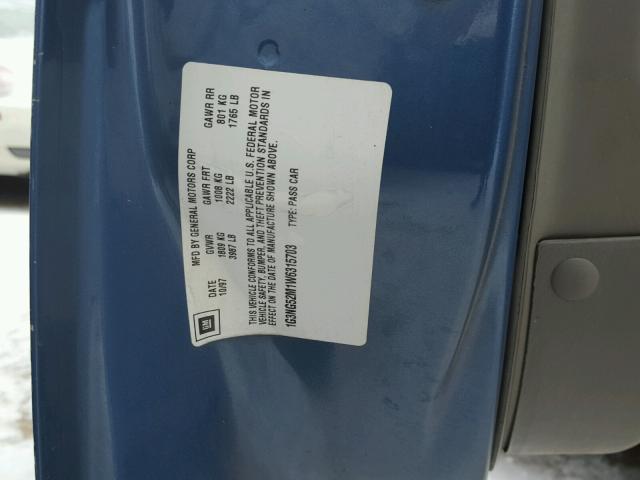 1G3NG52M1W6315703 - 1998 OLDSMOBILE CUTLASS GL 蓝色 照片 10