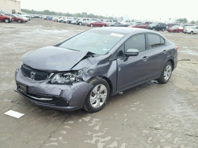 2HGFB2F57EH523703 - 2014 HONDA CIVIC LX GRAY photo 2