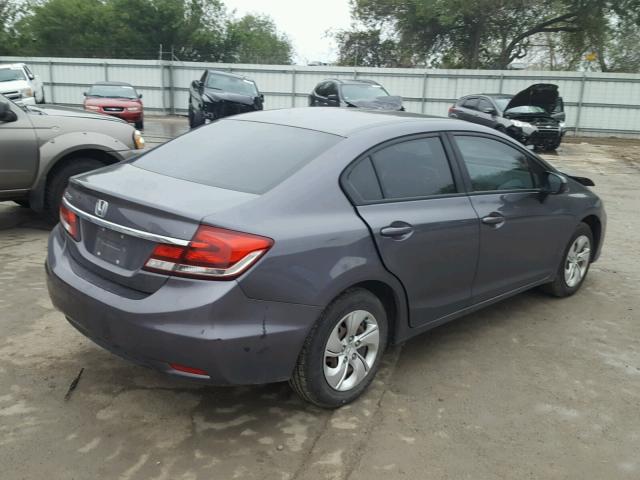 2HGFB2F57EH523703 - 2014 HONDA CIVIC LX GRAY photo 4