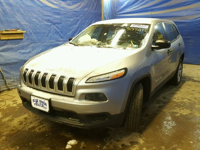 1C4PJLAB3EW126757 - 2014 JEEP CHEROKEE S SILVER photo 2