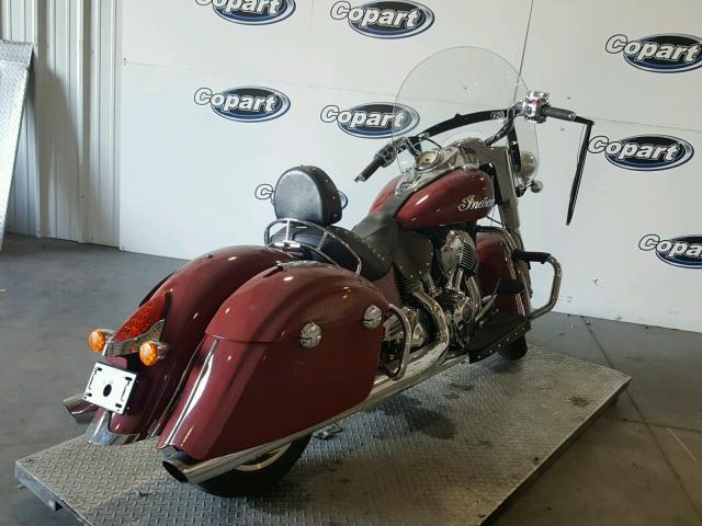 56KTHAAA6G3335849 - 2016 INDIAN MOTORCYCLE CO. SPRINGFIEL BURGUNDY photo 4