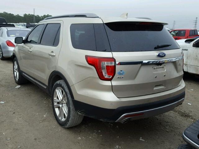 1FM5K7D88HGA02991 - 2017 FORD EXPLORER X GOLD photo 3