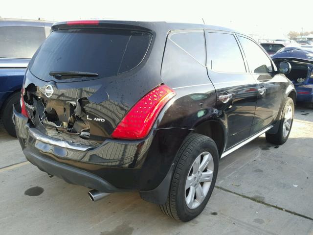 JN8AZ08W06W536315 - 2006 NISSAN MURANO SL BLACK photo 4